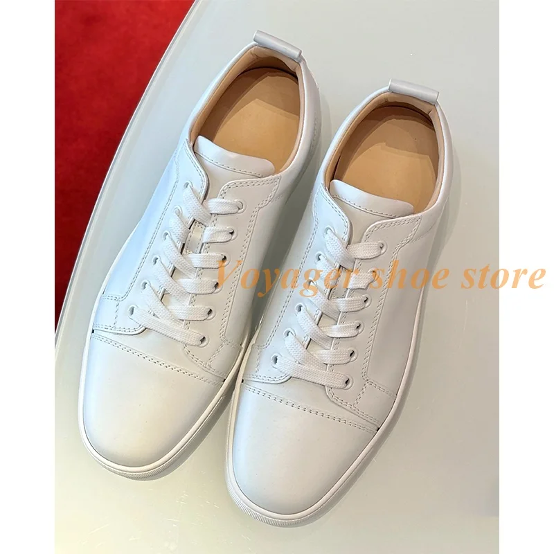 

Men's Black White Leather Suede Concise Round Toe Sneakers Flat Bottom Lace Up Daily Sports Casual Shoes Versatile Walking Shoes