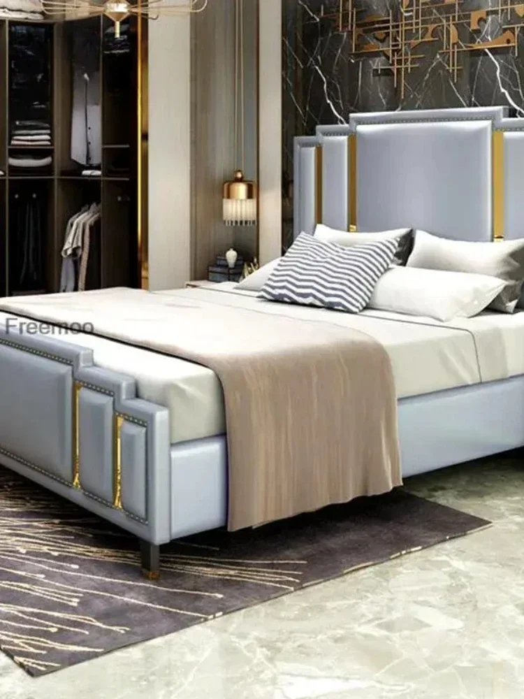 سرير مزدوج عصري قابل للتخصيص ، مجموعات غرف نوم مصممة ، أثاث منزلي فاخر ، حجم كينج وملكة