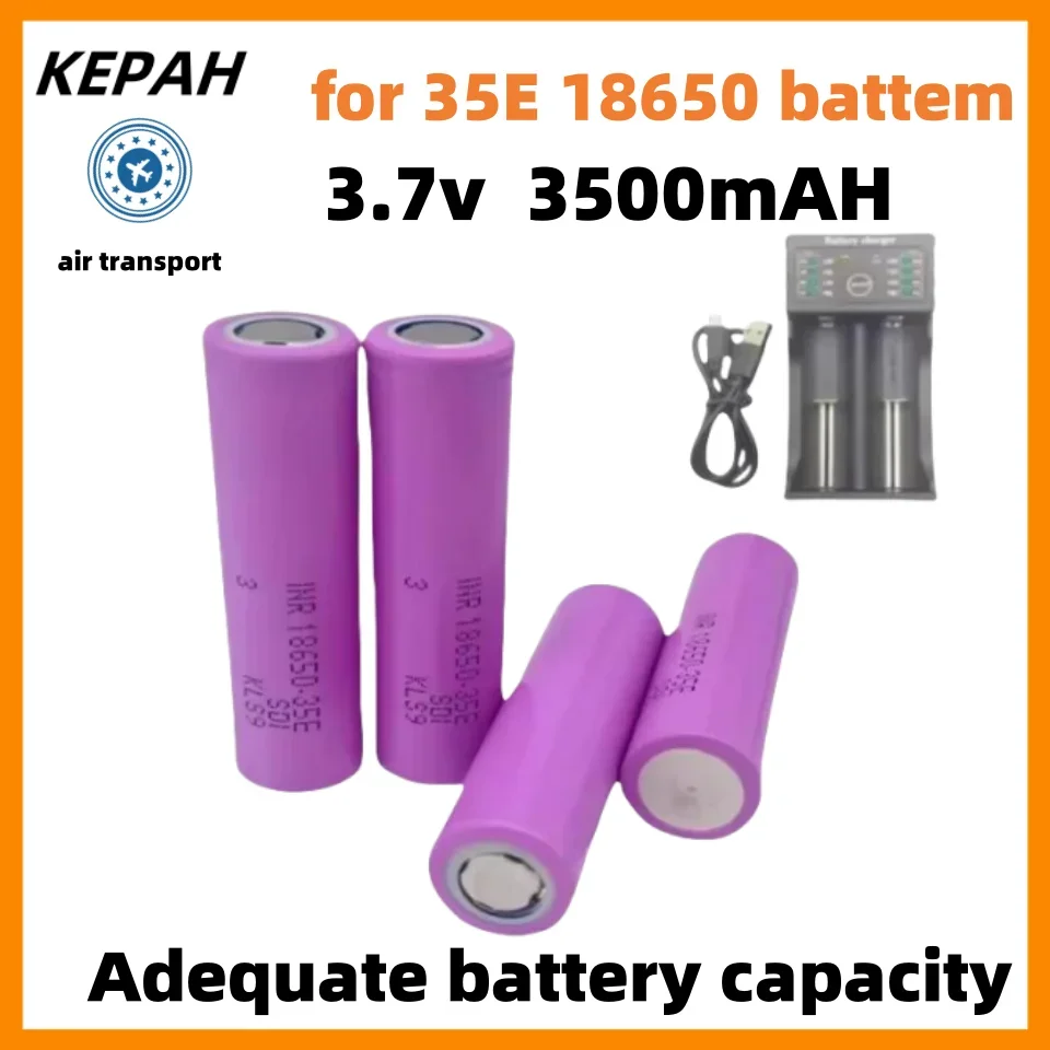 NEW KEPAH 35E original power 18650 lithium battery 3500mAh 3.7v 25A high power INR18650 for electrical tools Full capacity