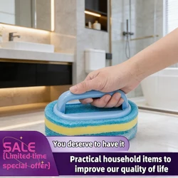 1/2Pcs Pot Washing Kitchen Cleaning Brush with Handle Pot Washing Density Thick Scouring Pad Ceramic Tile Wall Cleaning Brush