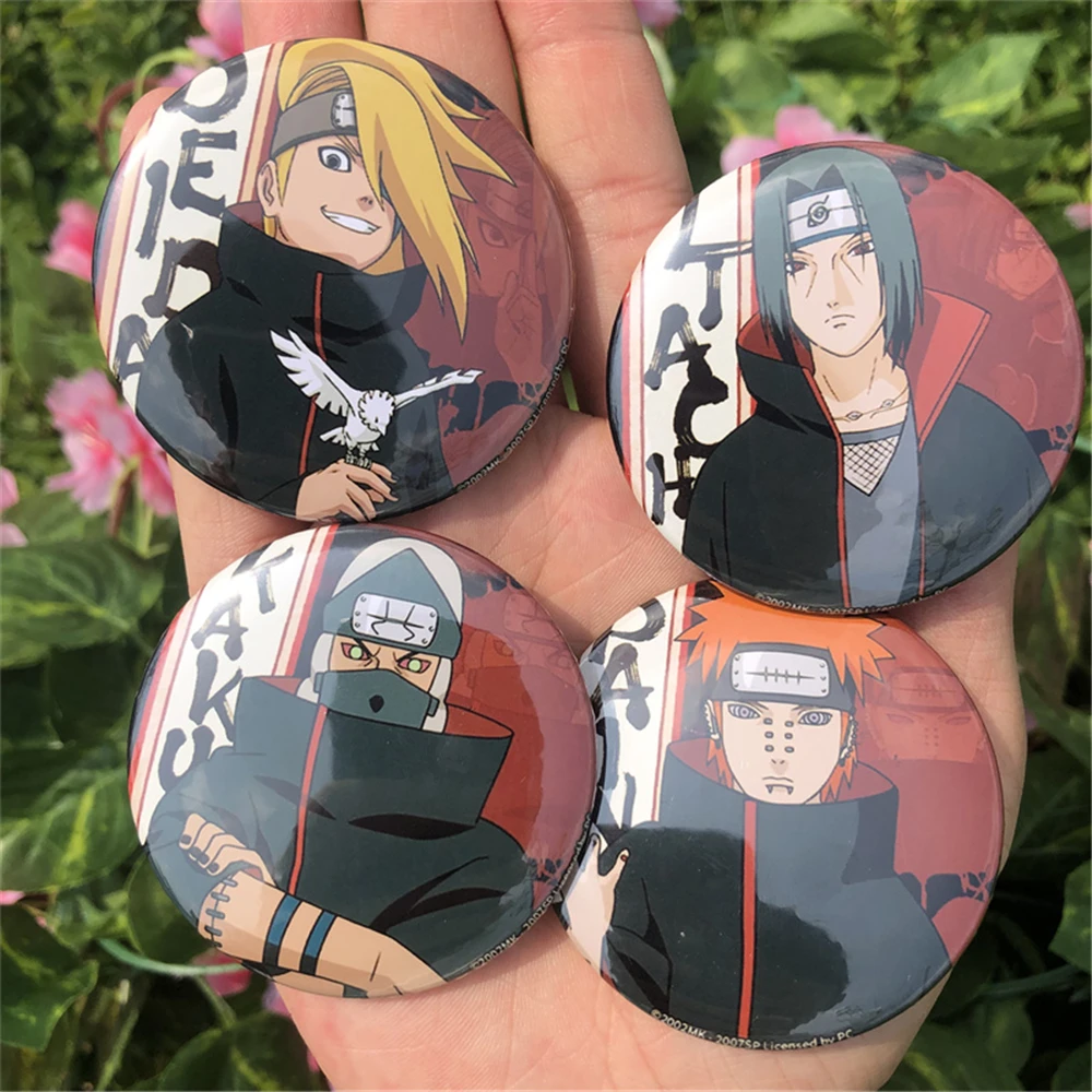 Anime NARUTO Akatsuki Uchiha Itachi Zetsu Hoshigaki Kisame Hidan Cosplay Costume Badge Pin SPTE Tinplate Brooch Accessories