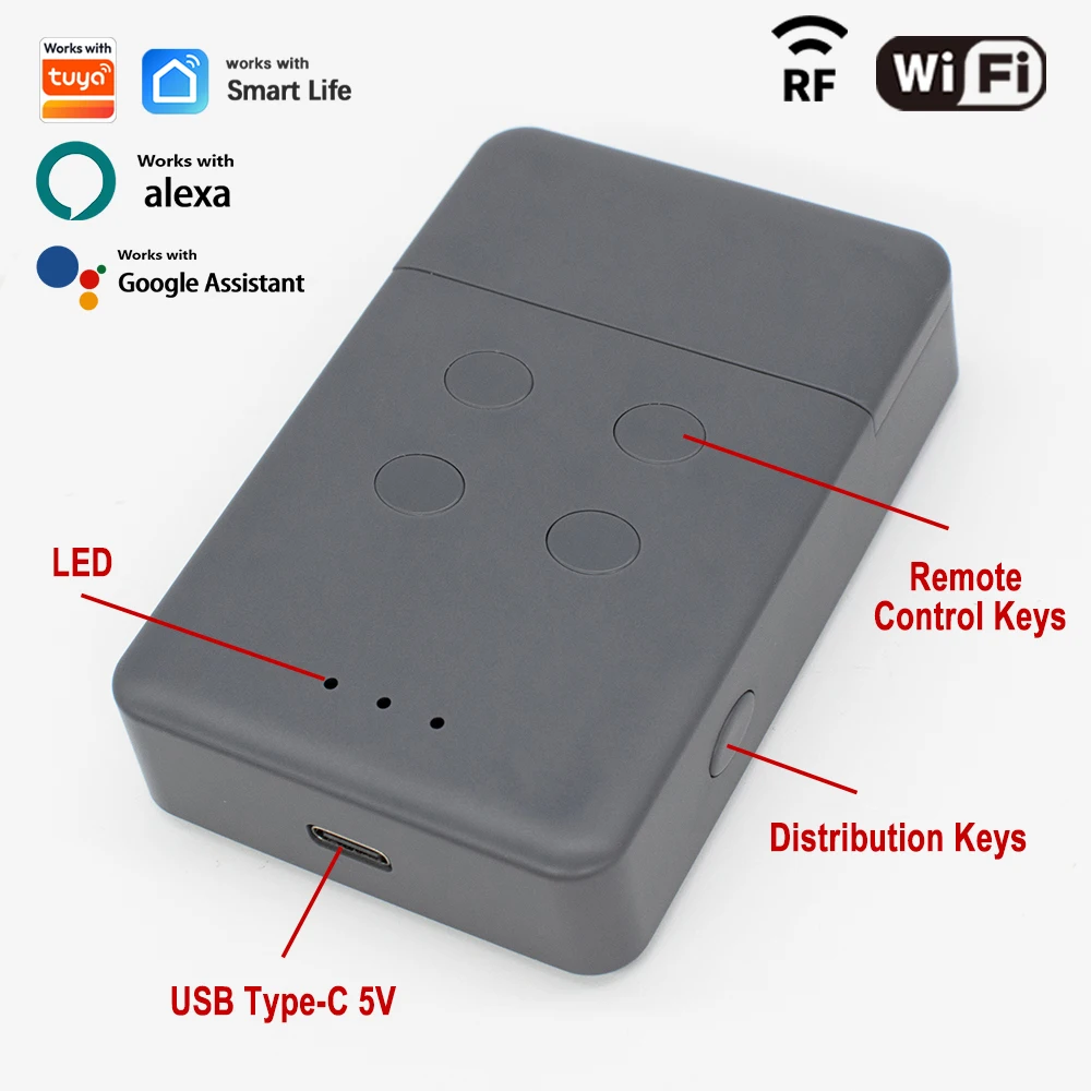 WIFI Smart Gate Opener Remote Control 868 MHz Transmitter HSM2 HSM4 HS4 HSE4 Garage Door Command Remote Barrier Works with Tuya