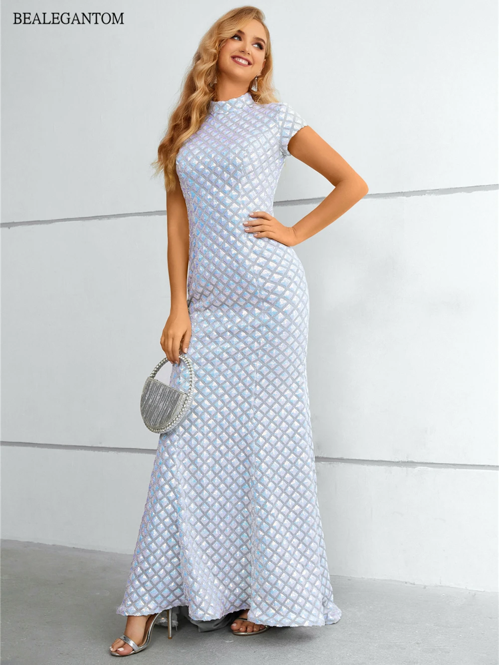 Bealegantom 인어 이브닝 드레스 2025 새로운 도착 구슬 장식 민소매 긴 공식 파티 파티 가운 Robe De Soiree