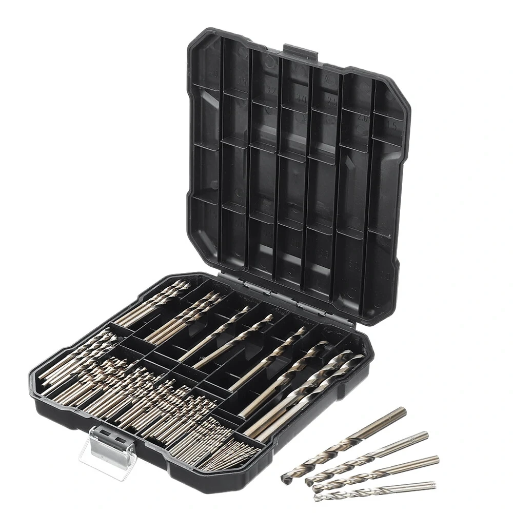 Conjunto de Broca de Cobalto 1.510 mm Hss-co Workingber Comprimento Torção Brocas para Perfuração de Metal de Madeira de Aço Inoxidável 99 Peças M35