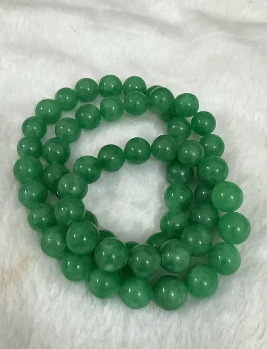 Emerald Bracelet Old Pit Color Sun Necklace Gift Ice Full Green Fluorescent Jade Beads Chain