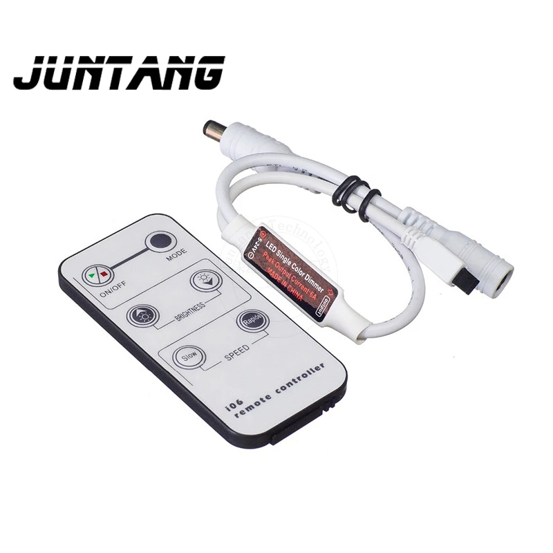 Infrared 6-key monochrome single-channel dimming controller LED light strip controller 5-24V mini IR monochrome controller