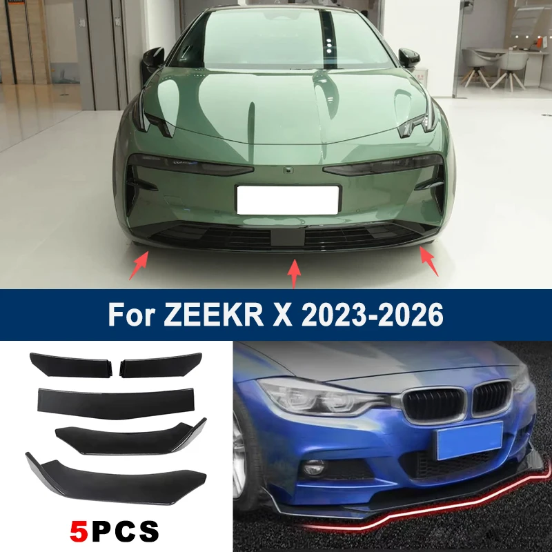 

Adjustable 5Pcs Sectional Front Spoiler Lip For ZEEKR X 2023-2026 Front Bumper Splitter Car Exterior Sport Body Kit