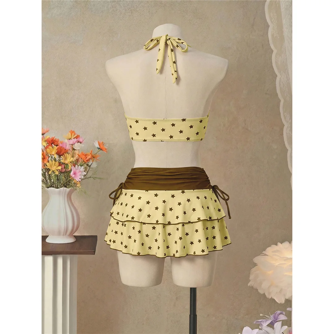 S - XL Mit Rock, Polka-Dot-Blumen-Bikini, Damen-Badebekleidung, dreiteiliges Bikini-Set, Badeanzug, Badebekleidung, Schwimmbekleidung V8518 – Detail 36