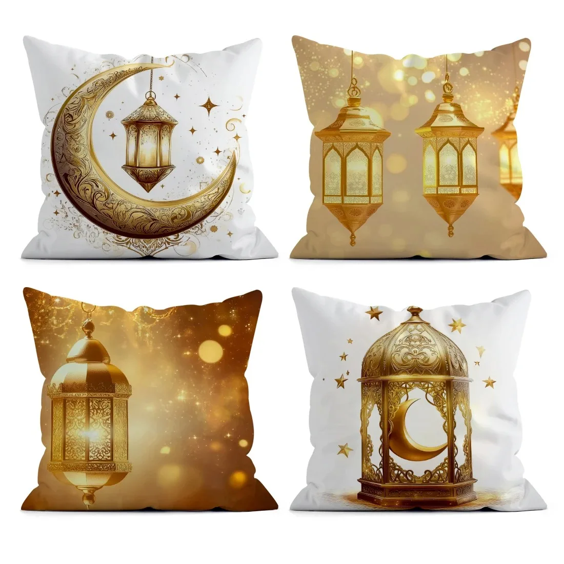 1pcs Ramadan decoration pillowcase, Ramadan gift, fasting lamp, crescent moon pattern, sofa cushion cover, home decoration