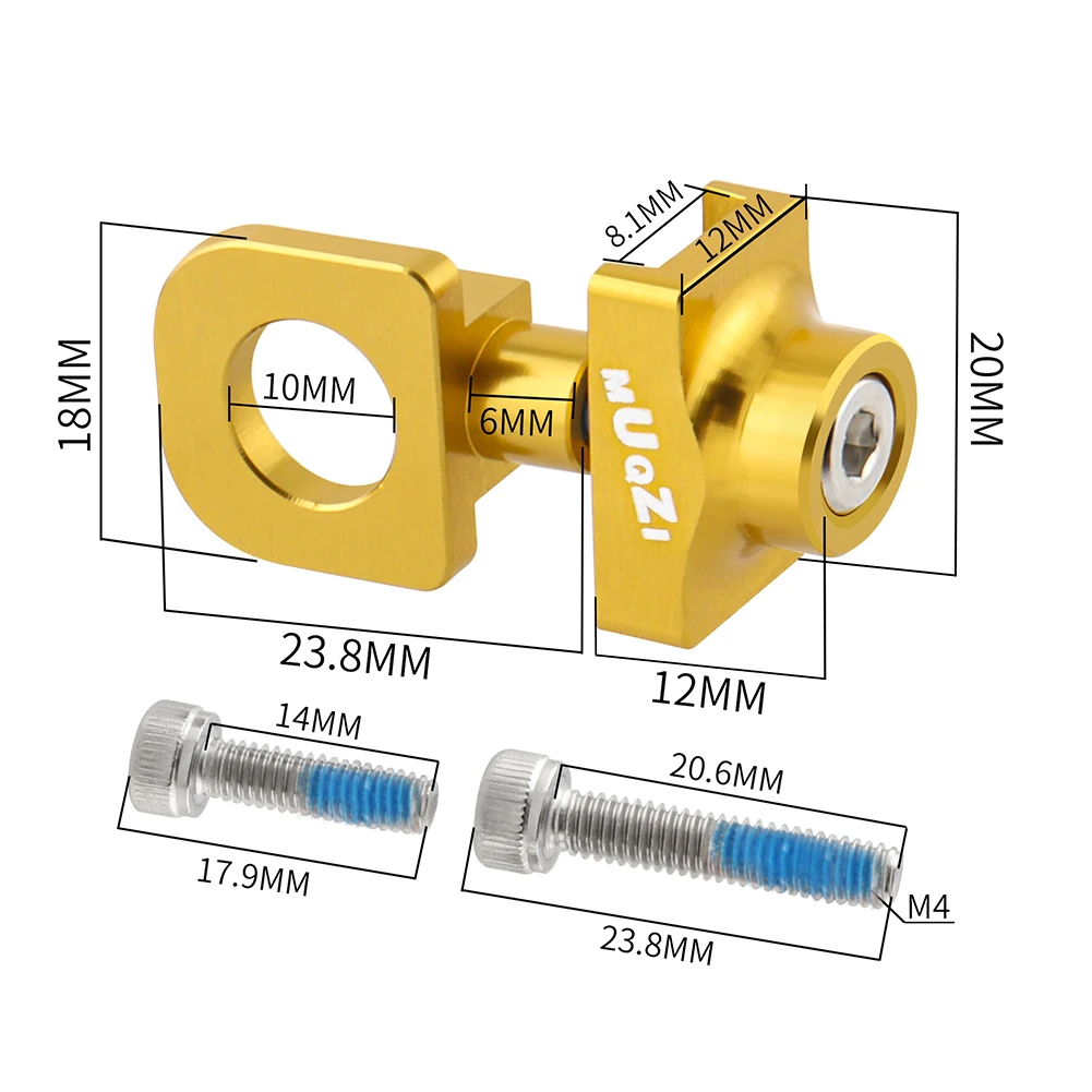 Bicycle Chain Adjuster Aluminum Alloy CNC Bike Chain Tension Bolt Screw DIY Modification Lightweight for Single Speed Bicycle image 6