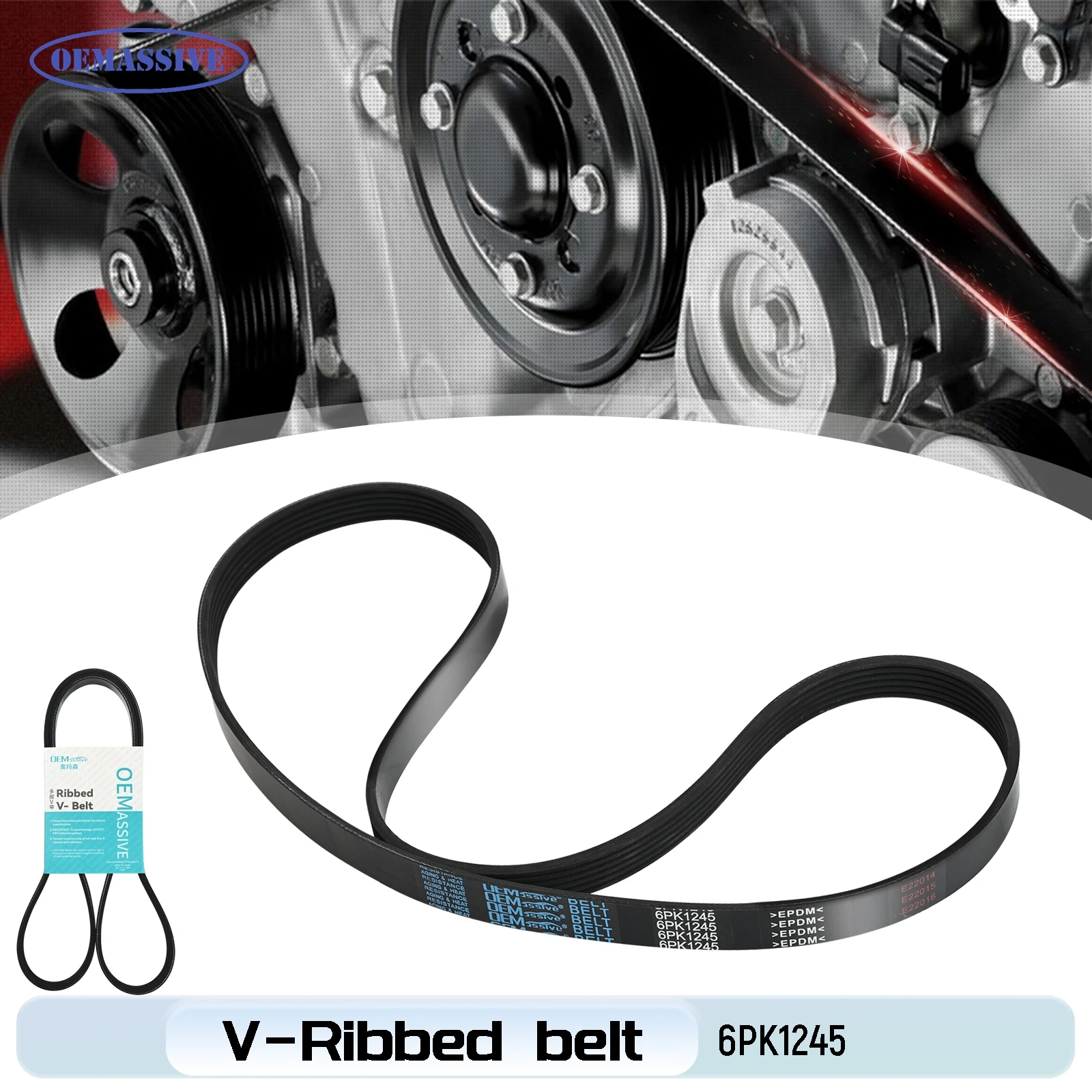 6 Rib Multi V Drive Belt 6PK1245 Ribbed V-Belt For PEUGEOT 3008 MPV 308 CC SW 407 5008 508 SW I 807 2009 2011 2013 2014 2015 -16