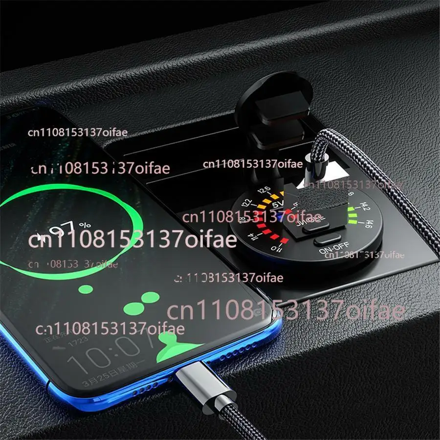 12 فولت مزدوج 4.8A USB شاحن سيارة 2 منفذ محول LED الفولتميتر المقبس شحن سريع