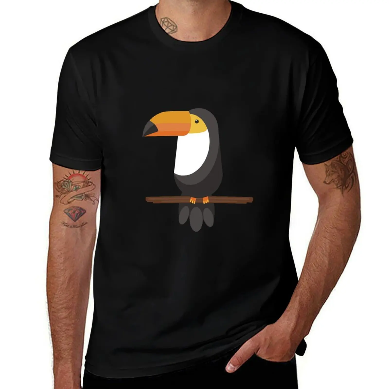 Toucan sits on a twig T-Shirt Casual Everyday Short Sleeve T-Shirt