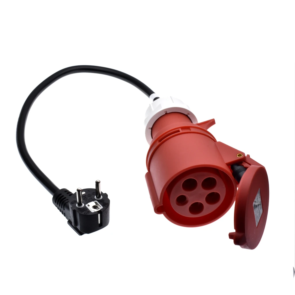 EV Charger Type 2 32A 3phase 11kw Adaptor,CEE Red Socket With Cable For Electric Car/RV Charging