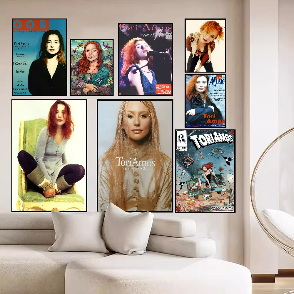 Singer G-Grimes T-Tori A-Amos Anime Posters Sticky Waterproof Paper Sticker Coffee House Bar Kawaii Room Decor