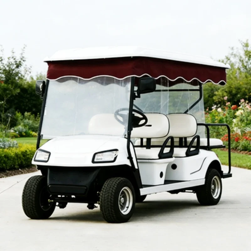 Electric Golf Cart Equipped 5KW Motor Powerful Performance Suitable For Off-Road/All-Terrain Driving Rain Cover Off Road Tires