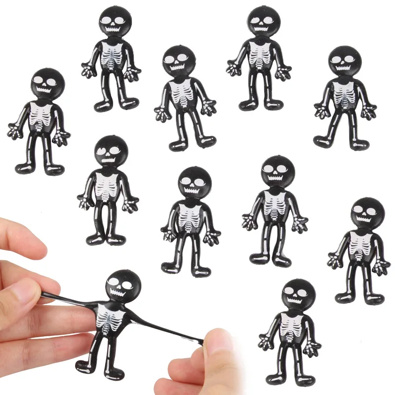 10Pcs Halloween Stretchable TPR Little Black Halloween Ghost Festival Tricky Funny Party Gift Decoration Carnival Gift Toy