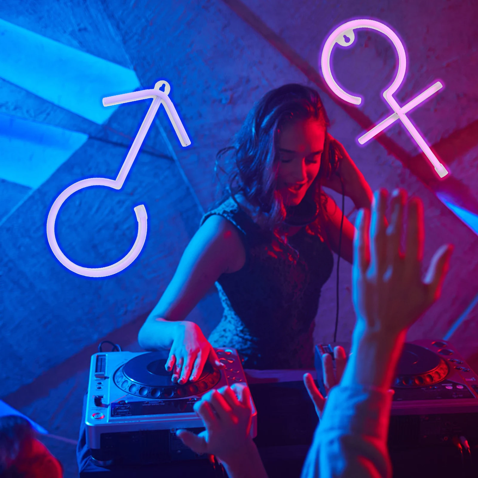 

2pcs Wall Mounted Gender Logo Led Sign For Bedroom Bar Club Decor Powered By Usb Aa Batteries Club Neon Light Wall Mounted Neon