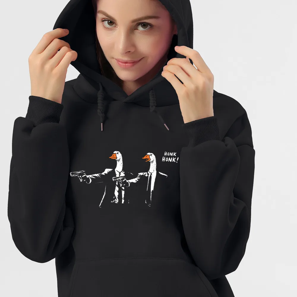 Women Hoodies Funny Goose Tops Print Honk Honk Hoodie Peace Was Never Option Hoodie Women Sweatshirts Graphic Street Hoody