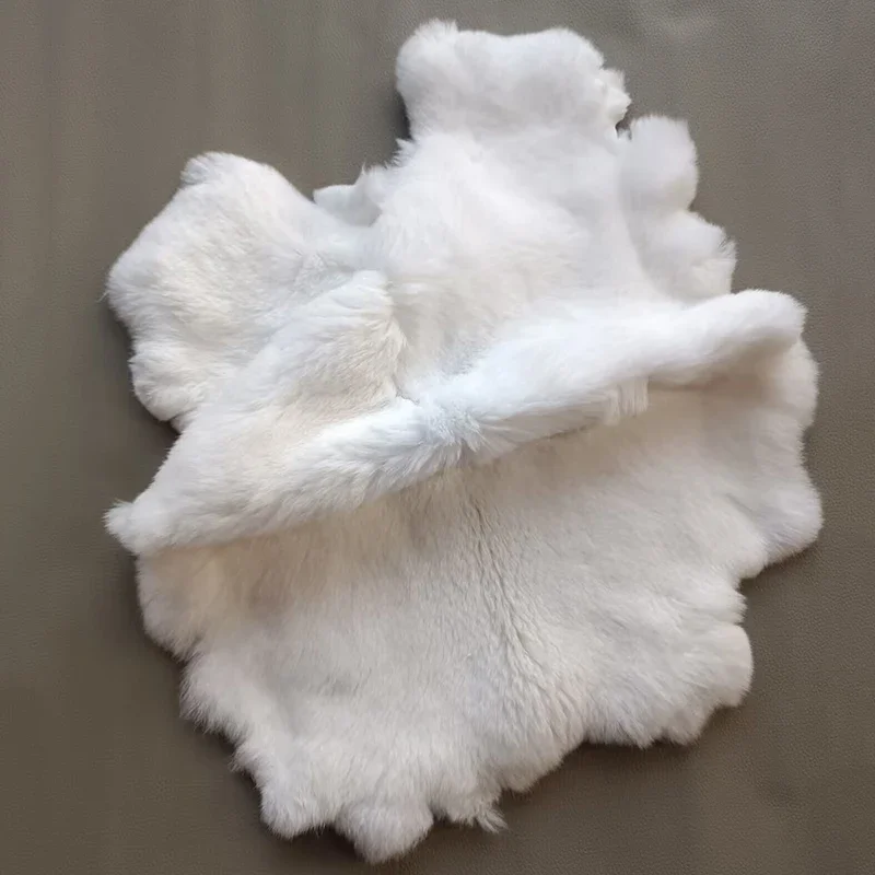 1Pcs Nature Rabbit Fur for Garment Bag Cushion DIY Apparel Sewing Fabric Fluffy Rabbit Leather Fur Home Decoration Accessories