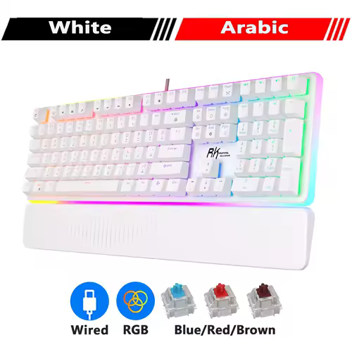 RK ROYAL KLUDGE RK918 RGB Backlight Wired Gaming Mechanical Keyboard 108 Keys Anti-Ghosting with Large LED Sorrounding Side Lamp - Image 16