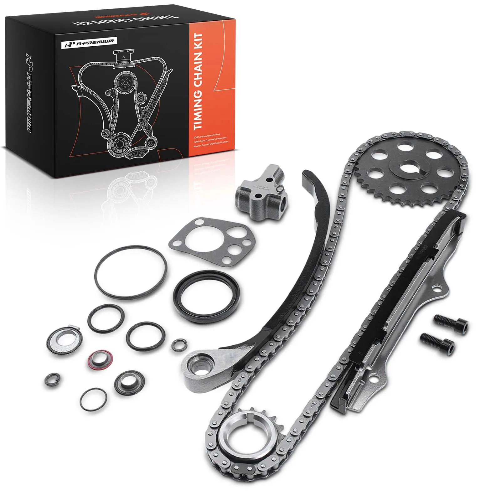 A-Premium 18x Timing Chain Kit for Nissan D21 1990-1994 240SX 1989-1990 Axxess 1990 Pickup 1995-1997 Stanza 1990-1992
