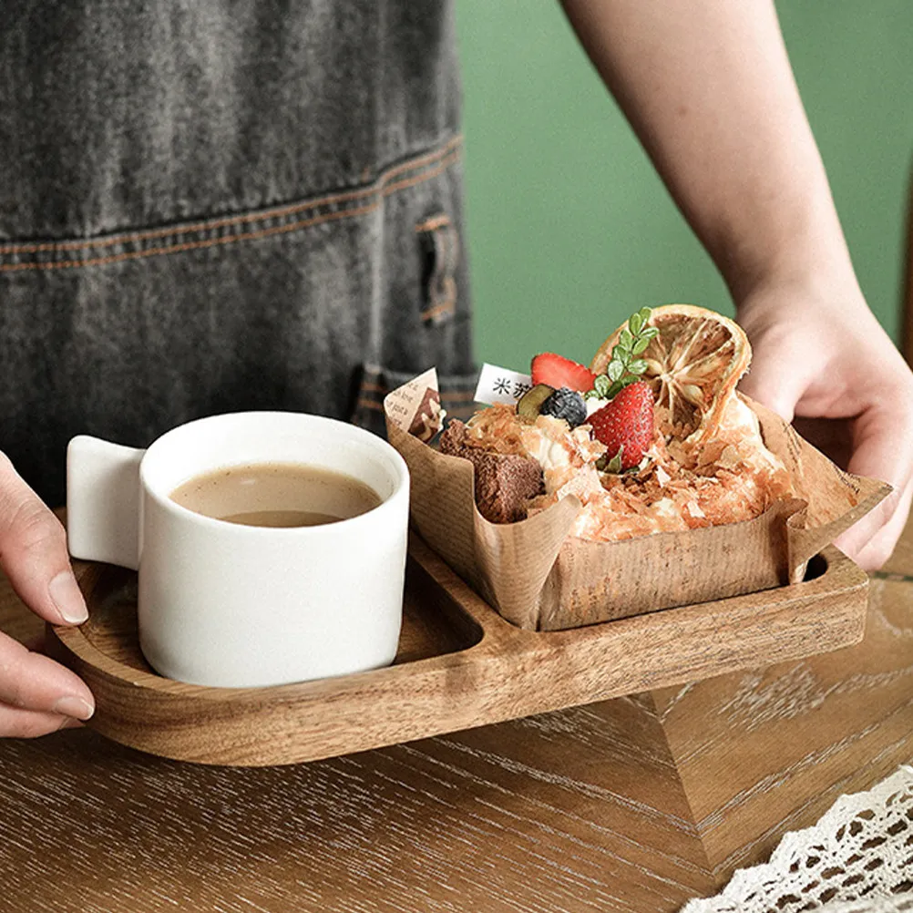 Wooden Snack Serving Tray – Wear-Resistant Modern Multi-Function Dry Fruit Plate for Tabletop & Desktop Entertaining
