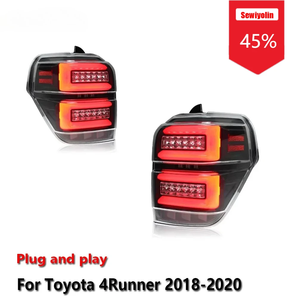 

Sewiyolin автомобильные светодиодные задние фонари в сборе для Toyota 4Runner 2018-2020, авто противотуманные DRL, стоп-сигнал, указатель поворота, Plug and Play