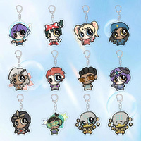 Game Overwatch Keychain OW DVA Gabriel Reyes Reaper LúCio JunkRat JAMISON FAWKES Cosplay Cartoon Figure Pendant Key Ring Gifts