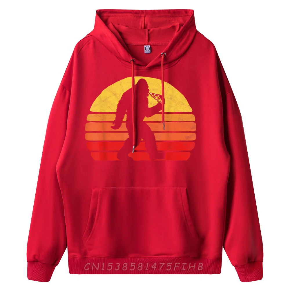 Sasquatch And Pizza! Funny Eating Male Newest Summer Sweatshirt O-Neck Summer Hoodies Street Long Sleeve Hoodies