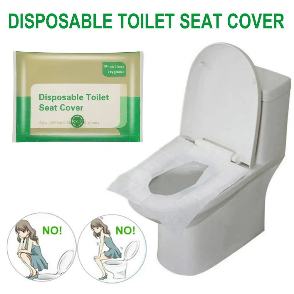 10PCS Disposable Toilet Seat Cover Portable Travel Hotel Mat Camping Accessories Bathroom Degradable Toilet Waterproof T1B5