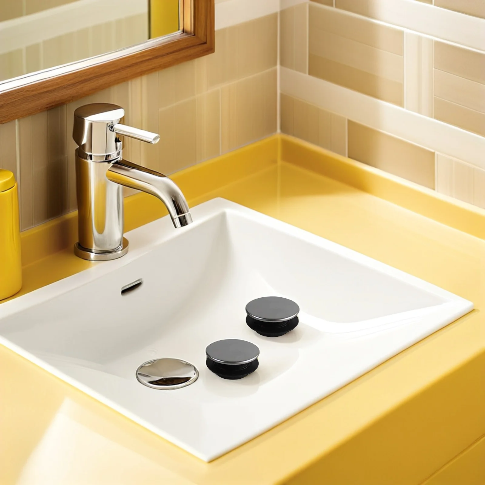 

2Pcs Kitchen Sink Tap Hole Cover Stainless Steel 31-40Mm Diameter Soap Dispenser Cover No Leak Sealing Sink Accessories