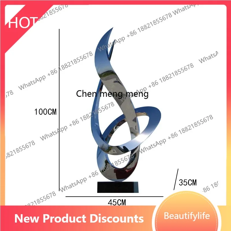 

A13 Abstract Modern Sculpture Artwork, Soft Decoration Artwork Stainless Steel Outdoor Window Ornament