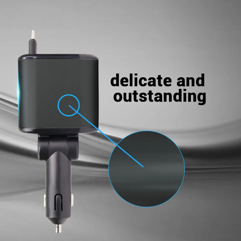 

Car Accessory Multi functional Starry Sky Light Digital Fast Charging 120W Expansion Cable Four in One Metal Charger