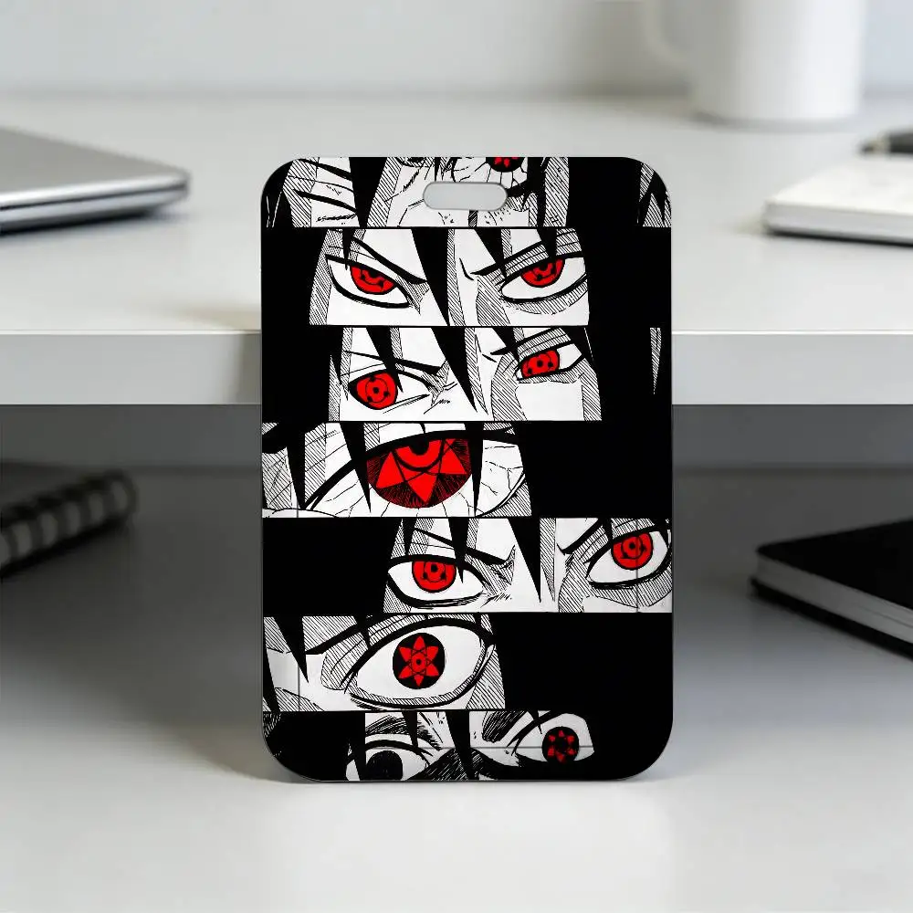 Anime N-NARUTO Akatsuki Itachi Sharingan Transparenter Kartenhalter Mitarbeiter Plastik-Schiebeabdeckung Schlüsselband Arbeits-Geschäfts-ID-Tasche Bus – Detail 33