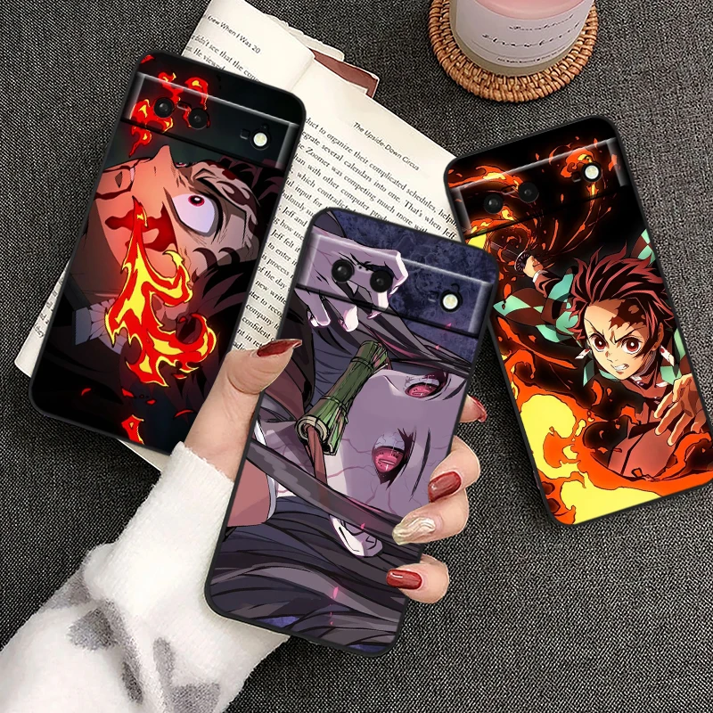 

Anime D-Demon S-Slayer Self For Google Pixel 9 8 7A 7 6A 6 5A 5 4 4A XL 5G Black Silicon Shockproof Shell Back Phone Case