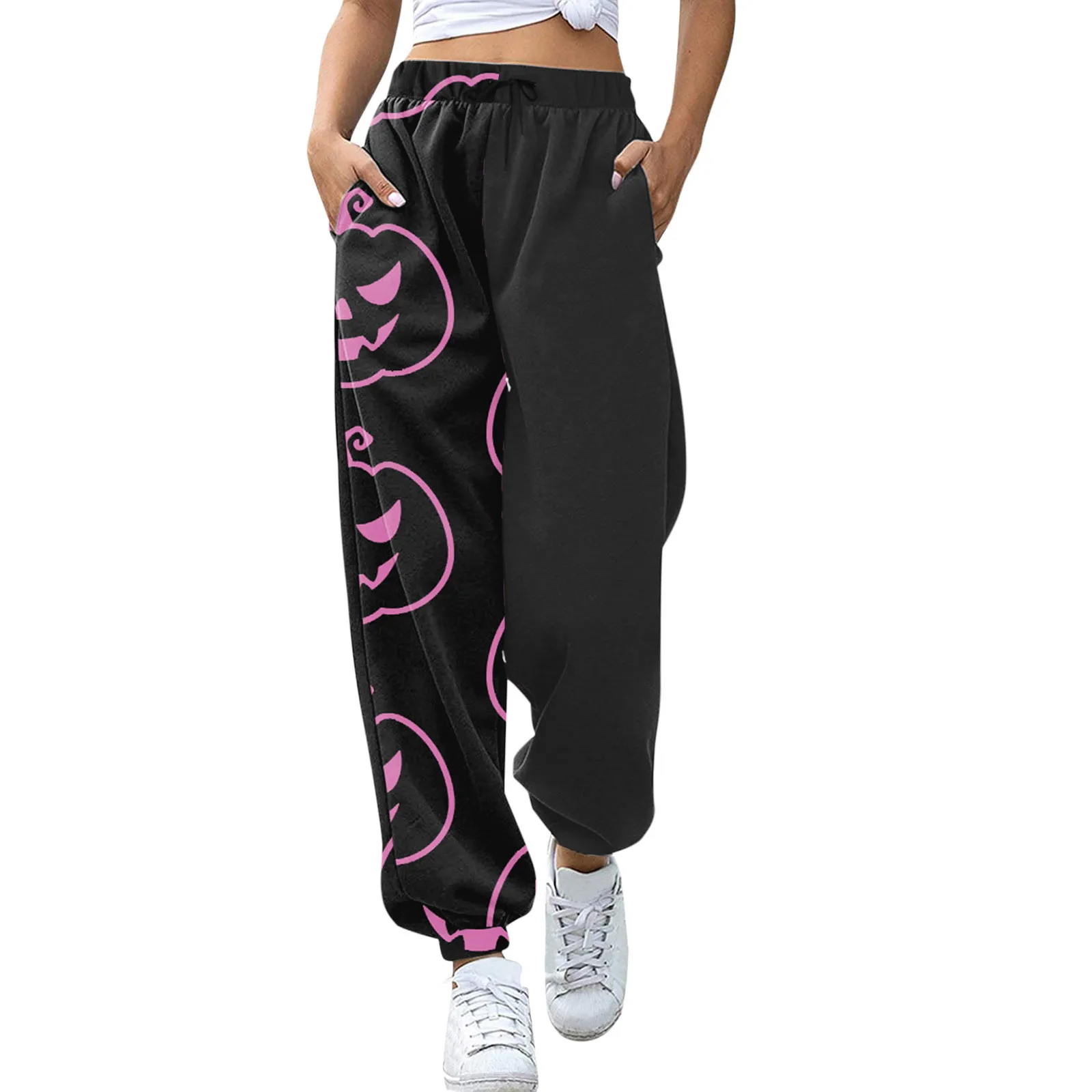 

Capsule Wardrobe For Women Ladies Halloween Cute Print Waist Drawstring Print Stretch Pants Womens Beach Pants Lightweight