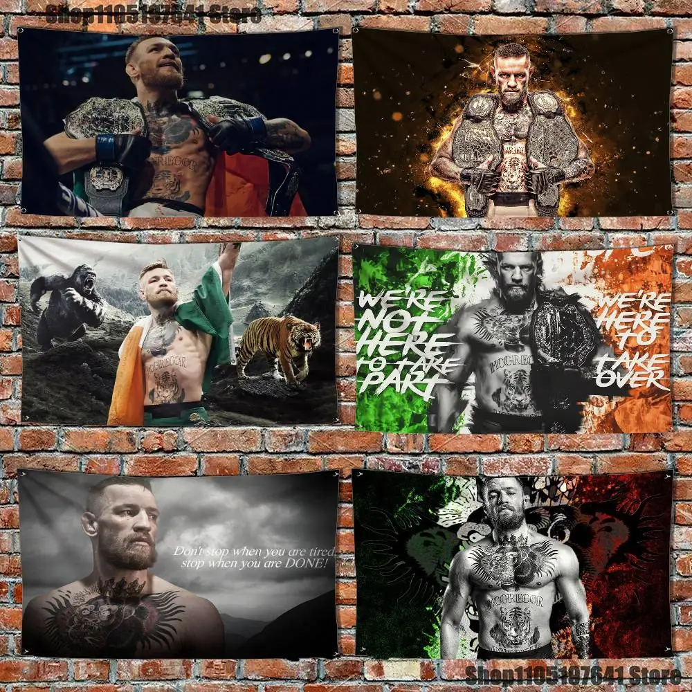 

Fighting K-Konor Magregor Flag Tapestry Banner For Bedroom Outdoor Living Room Restaurant Bar Wall Decor Party