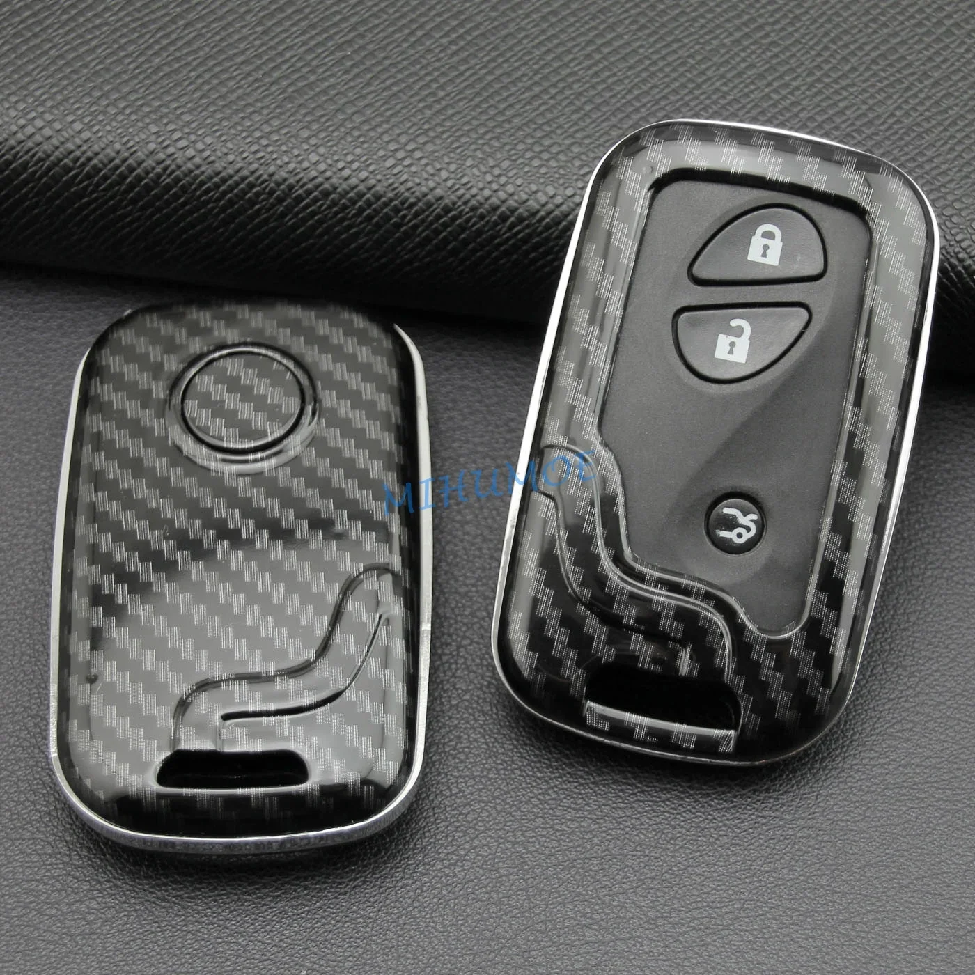 Voor Lexus 2005-2019 LS GS HS LX IS ES RX GX CT Koolstofvezel Auto Smart Key Fob Chain Case Cover Shell Ring Houder 300 350 450 h