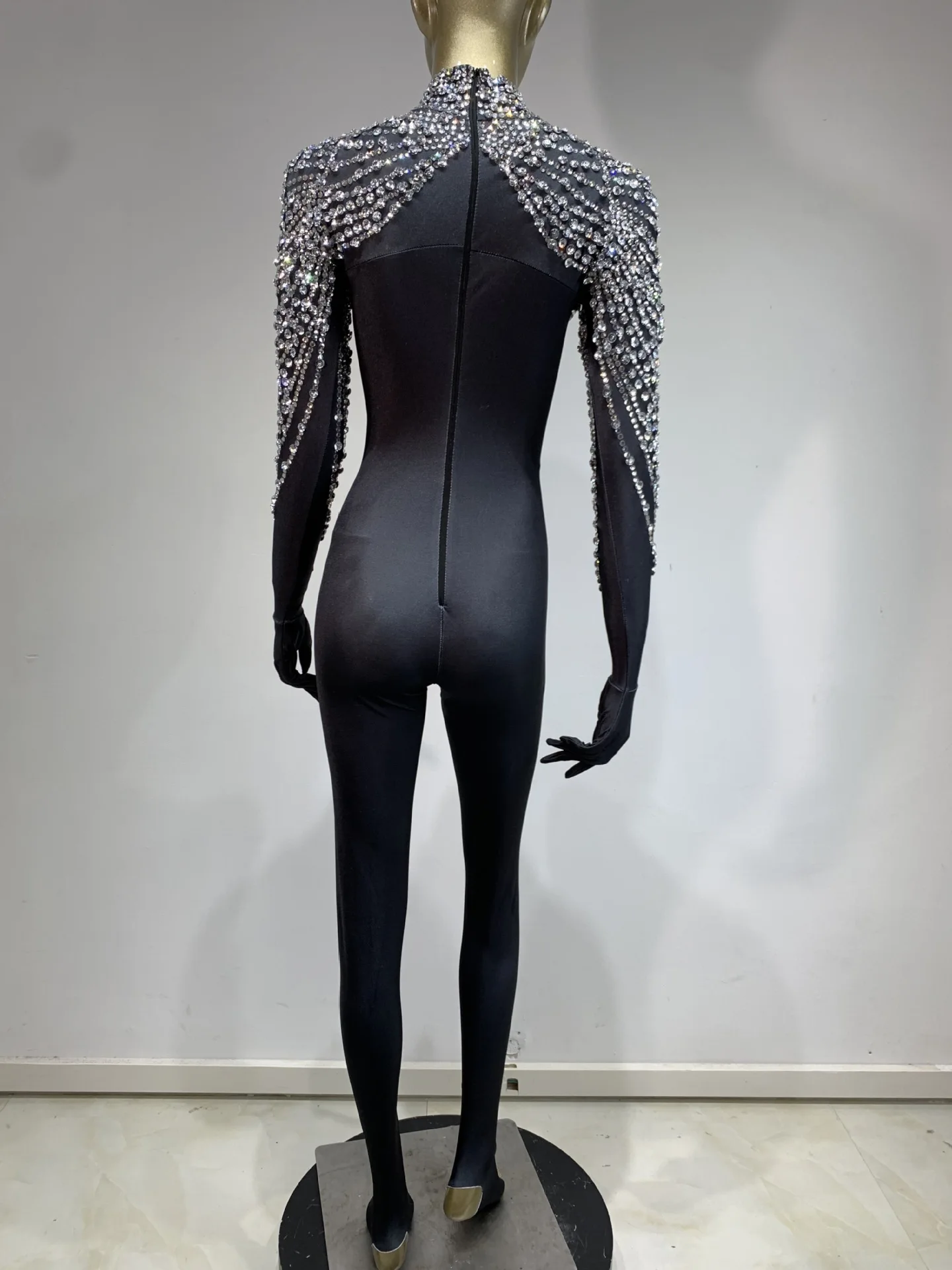 STOCK Slim Fit Jumpsuit Sexy Club Wear Female Cosplay Halloween Costume Nightclub Party Outfit Party High-End Performance Dress