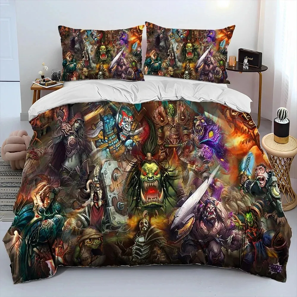 World of Warcraft,WOW ,Game Gamer Comforter Bedding Set,Duvet Cover Bed Set Quilt Cover Pillowcase,king Queen Size Bedding Set