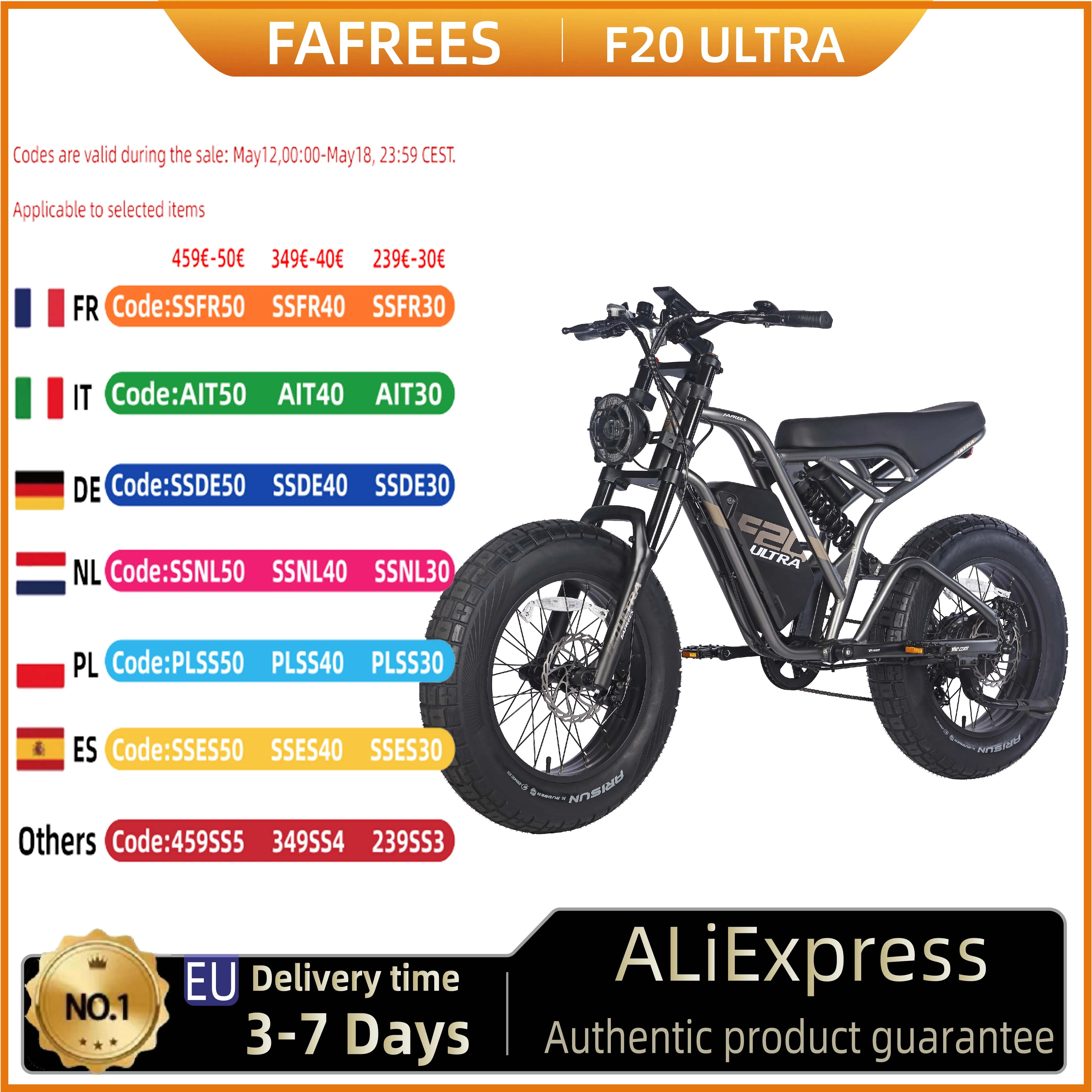 Neues Fafrees F20 Ultra-Elektrofahrrad für Erwachsene, 48 V, 25 Ah/1200 WhCity Commuter E-Bike, 20