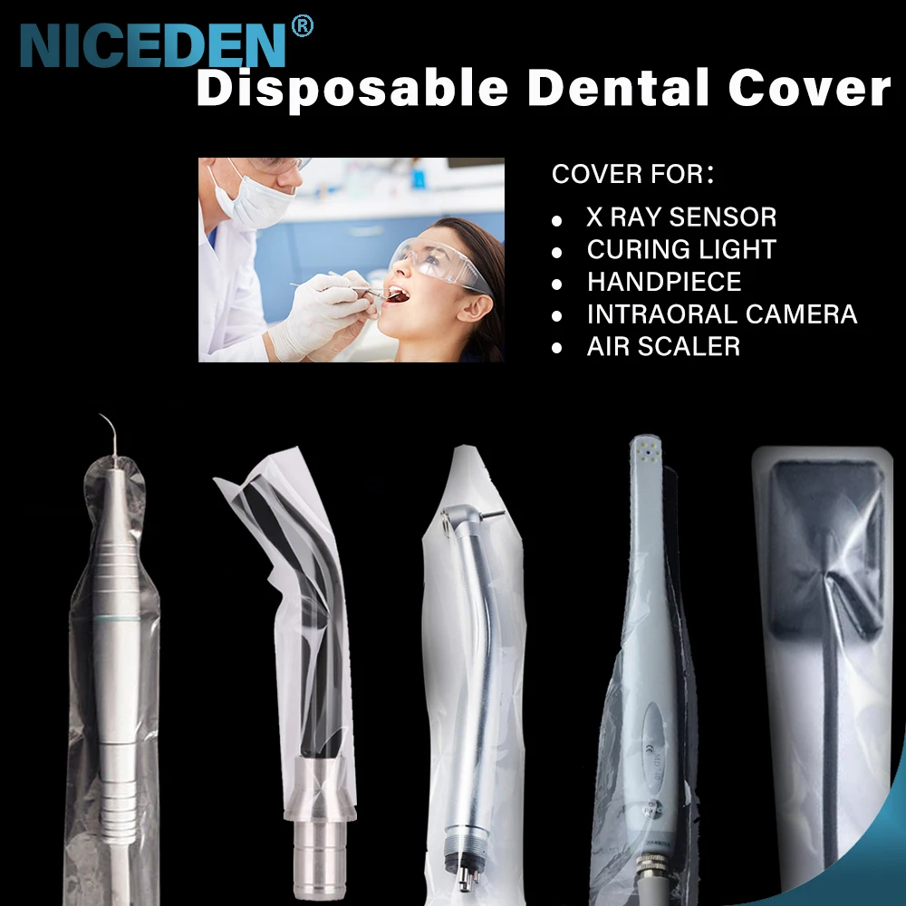 500 Pcs Disposable Sleeve Cover for Dental Handpiece/Curing Light/ Oral Intraoral Camera/X Ray Sensor/Air Scaler Protective Slee