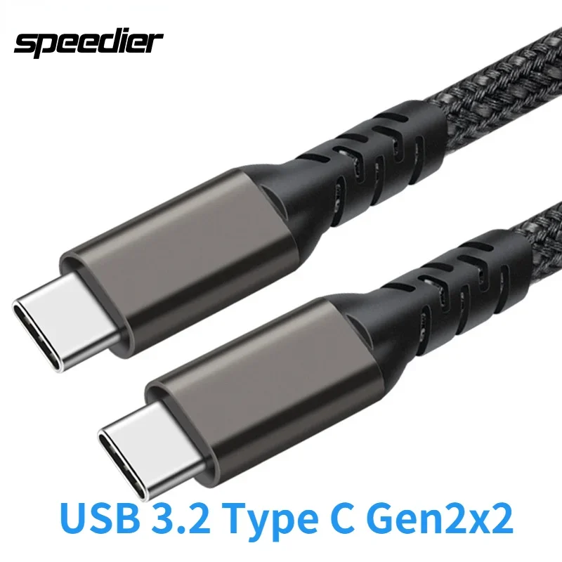 

USB3.2 Type-c Dual Male Data Cable 4K Casting Live Streaming Cable 20G Gen2*2 Emarker High Speed Aluminum PQ059 4K@60HZ cord