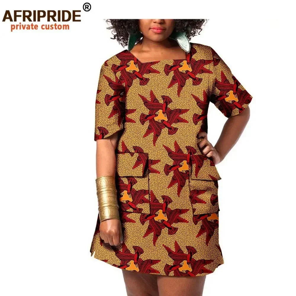 2024 African Dresses for Women African Women Clothes Plus Size Party Casual Dress Summer Wear Outfits Dashiki Print  A722542