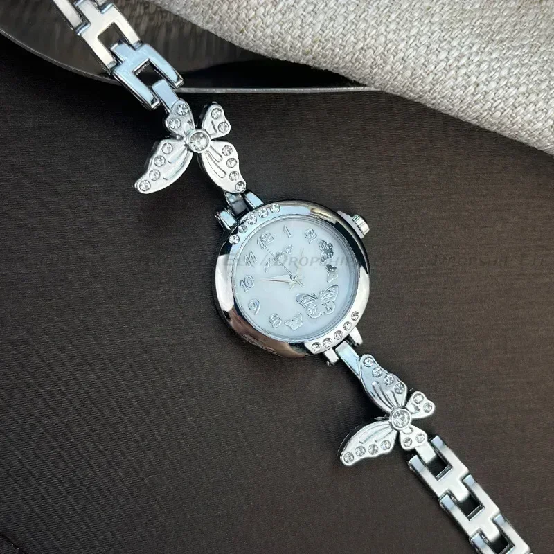 Изысканные часы-браслет со стразами и бабочками для женщин, популярные креативные цифровые кварцевые часы, оптовая продажа, Relojes Para Mujer