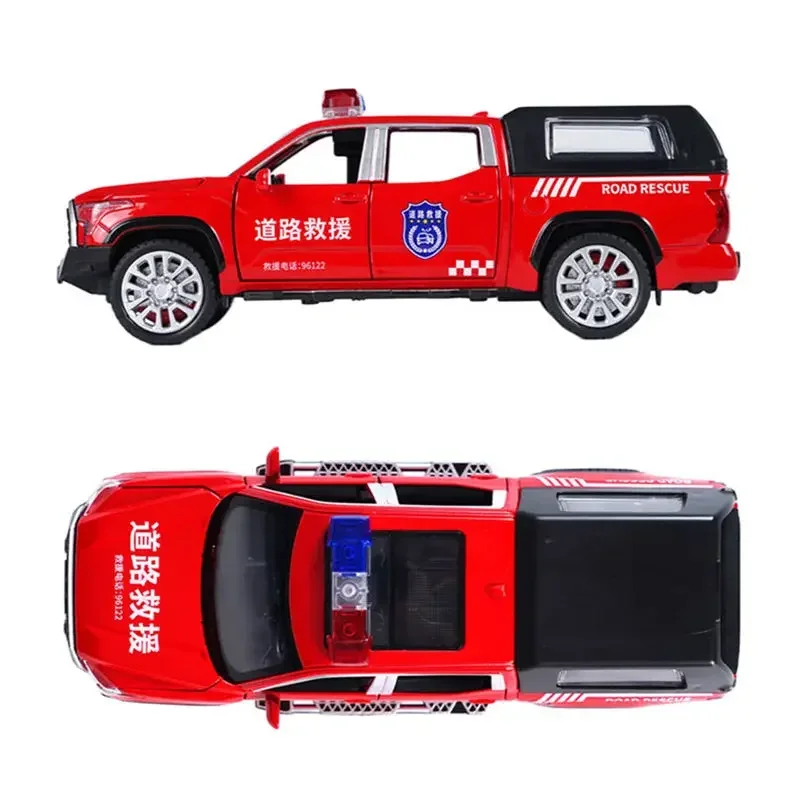 1/32 Tundra Alloy Pickup Car Model Diecasts & Toy Metal Police Off-Road Vehicles Car Model Simulation Sound and Light Kids Gifts