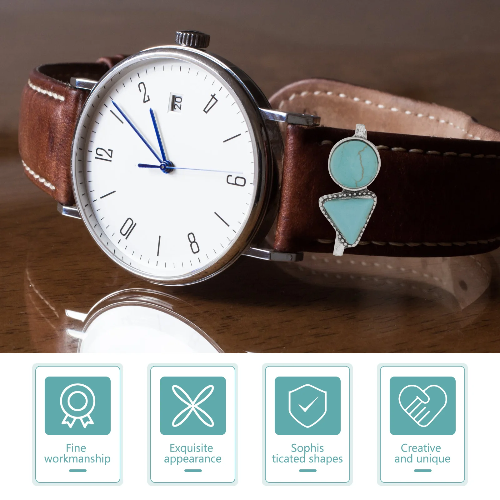 1Set Watchband Decorative Rings Premium Silicone Decor Loops Compatible for Apple Watch Strap Charms Fashion Accessory