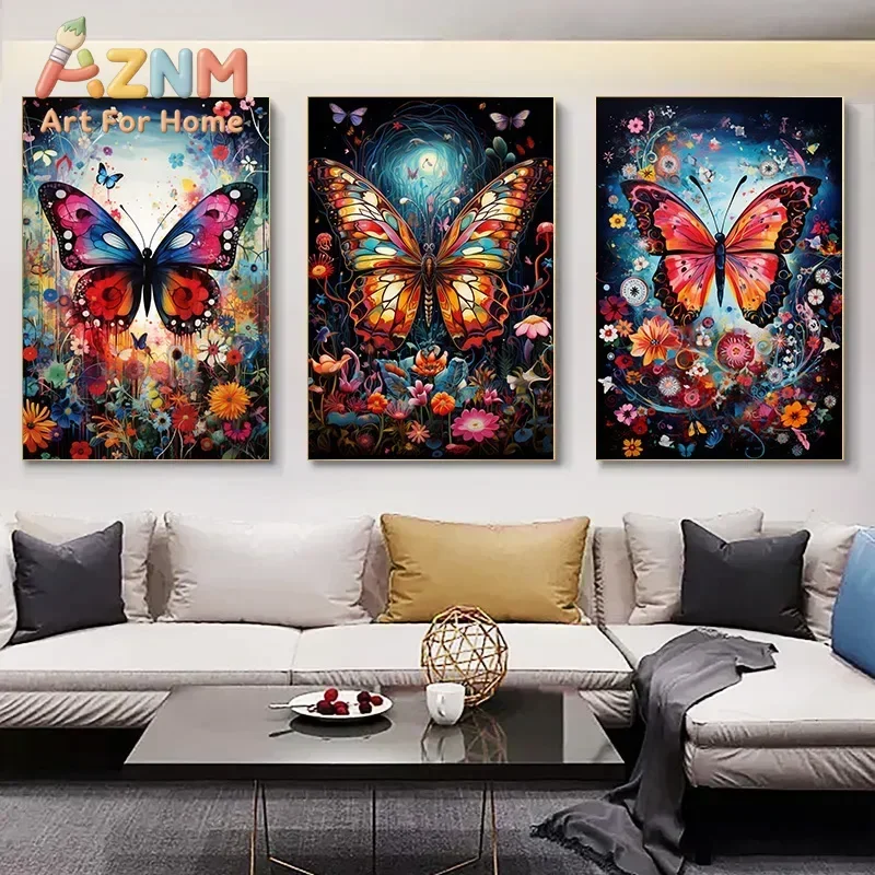 Classic Abstract Wall Art Multi Colour Animals Butterflies HD Canvas Print Poster Home Living Room Bedroom Decorations