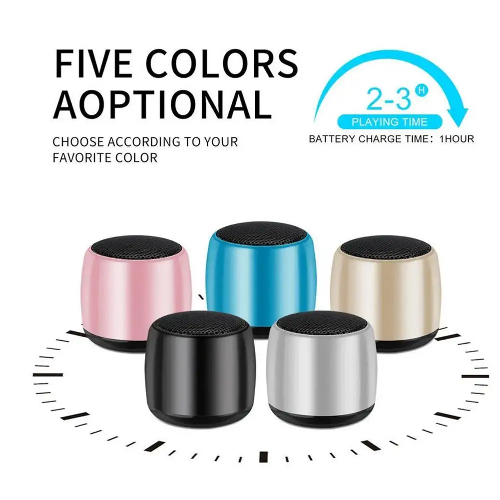 Portable Speaker Wireless Surround Sound Mini Speaker Rich Bass Metal Material Stereo Speaker For Outdoors Travel Pool Beach